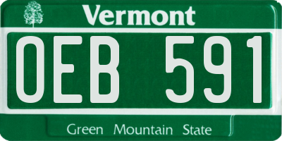 VT license plate OEB591