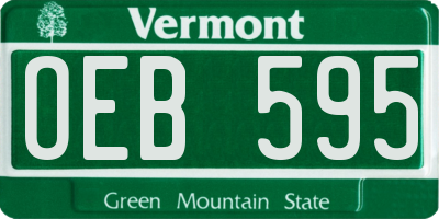 VT license plate OEB595