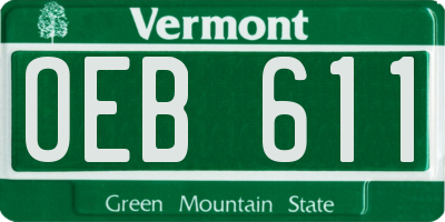 VT license plate OEB611