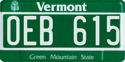 VT license plate OEB615