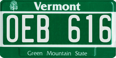 VT license plate OEB616