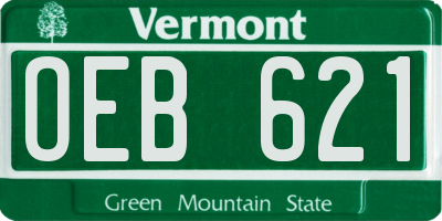 VT license plate OEB621