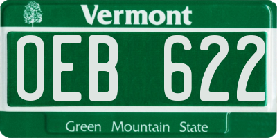 VT license plate OEB622