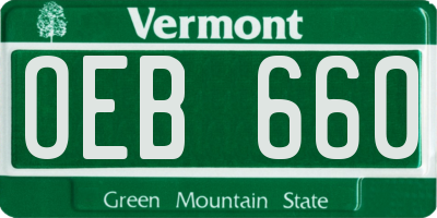 VT license plate OEB660
