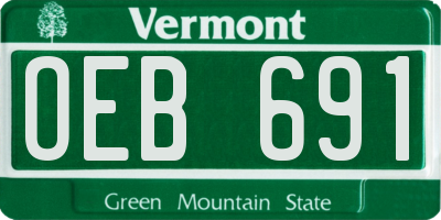 VT license plate OEB691