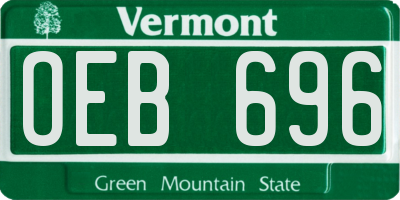 VT license plate OEB696
