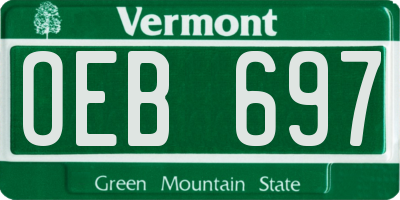 VT license plate OEB697