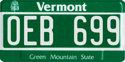 VT license plate OEB699