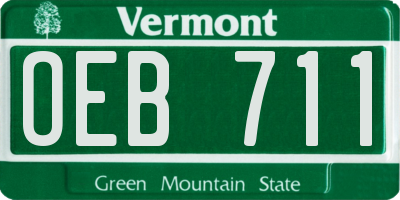 VT license plate OEB711