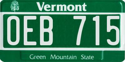 VT license plate OEB715