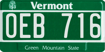VT license plate OEB716