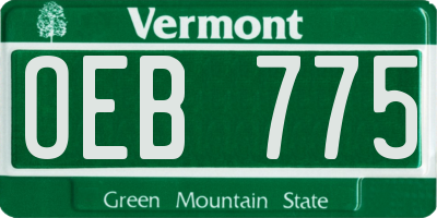 VT license plate OEB775