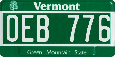 VT license plate OEB776