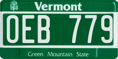 VT license plate OEB779