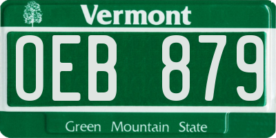 VT license plate OEB879