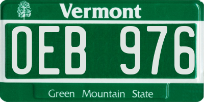 VT license plate OEB976
