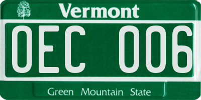 VT license plate OEC006