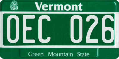 VT license plate OEC026