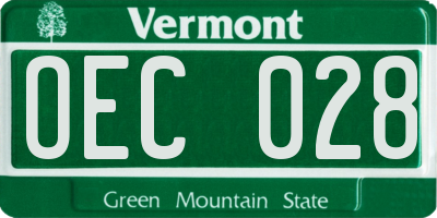 VT license plate OEC028