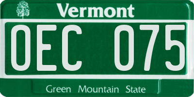 VT license plate OEC075