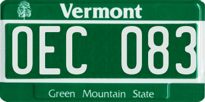 VT license plate OEC083