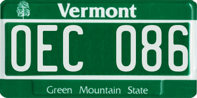 VT license plate OEC086