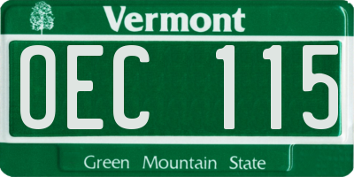 VT license plate OEC115