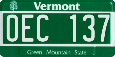 VT license plate OEC137