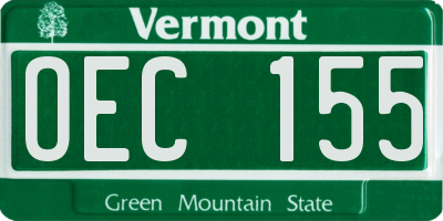 VT license plate OEC155