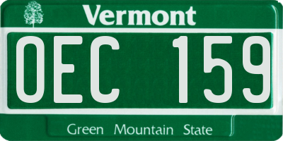 VT license plate OEC159