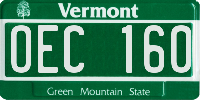 VT license plate OEC160