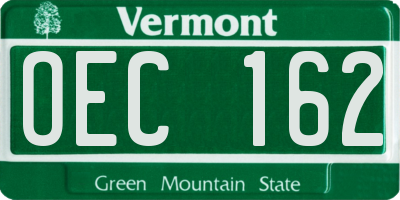 VT license plate OEC162