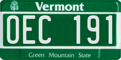 VT license plate OEC191