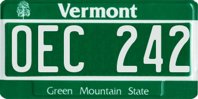 VT license plate OEC242
