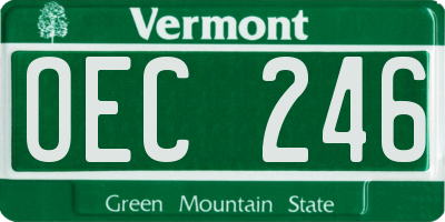 VT license plate OEC246