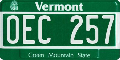 VT license plate OEC257