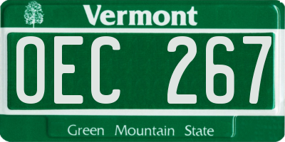 VT license plate OEC267