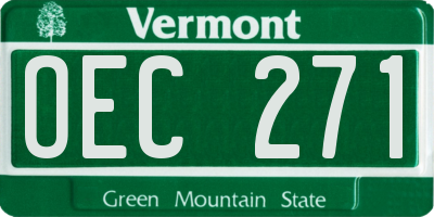 VT license plate OEC271