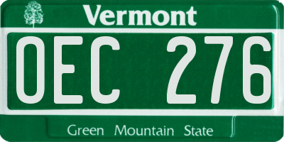 VT license plate OEC276