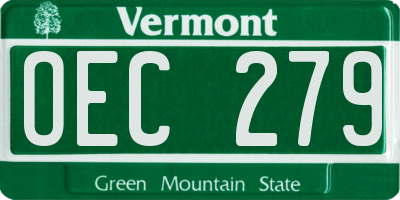 VT license plate OEC279