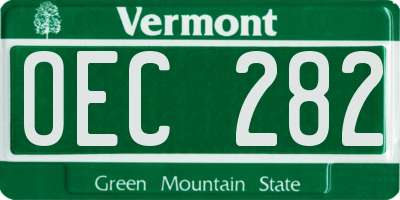 VT license plate OEC282