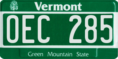 VT license plate OEC285