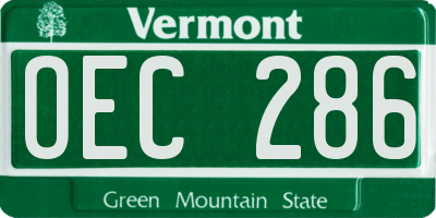 VT license plate OEC286