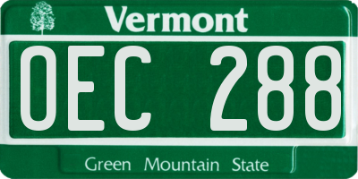 VT license plate OEC288