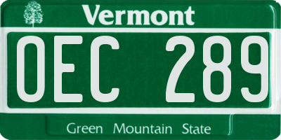 VT license plate OEC289