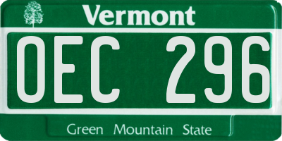 VT license plate OEC296