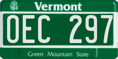 VT license plate OEC297