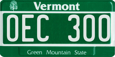 VT license plate OEC300