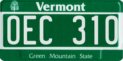 VT license plate OEC310