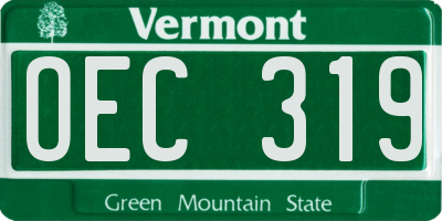 VT license plate OEC319